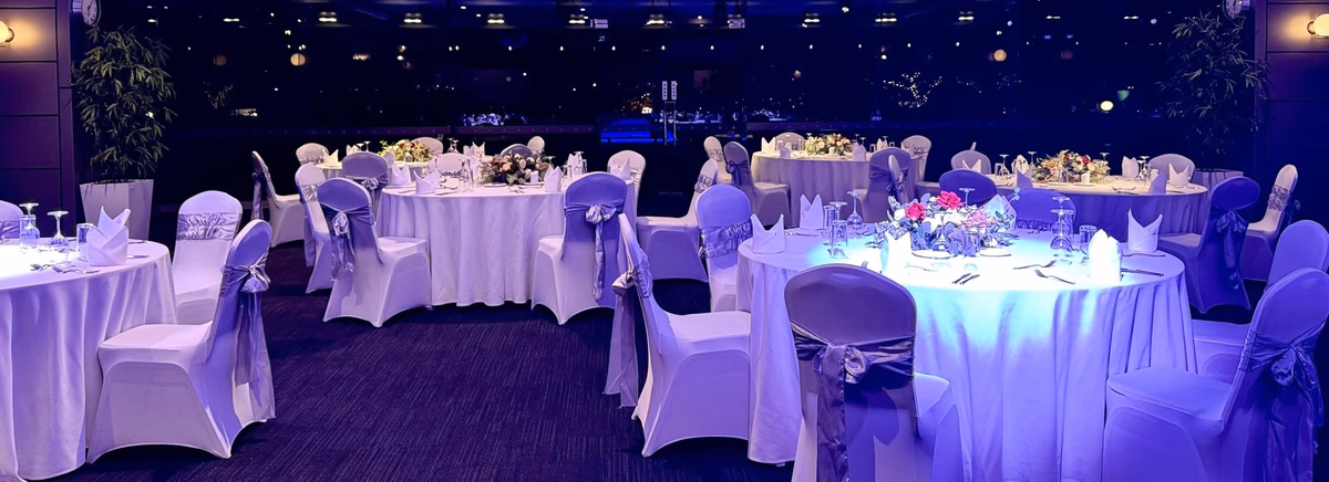 Eastender Banquet Hall at The Branksome Hotel & Residences set for a banquet
